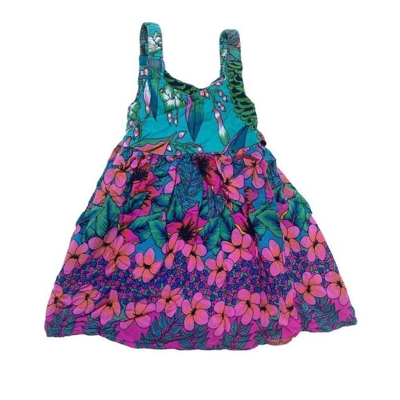 Rainbow Jo Sz Small 6 Months Hawaiian Dress Teal Pink Soft - Picture 1 of 7